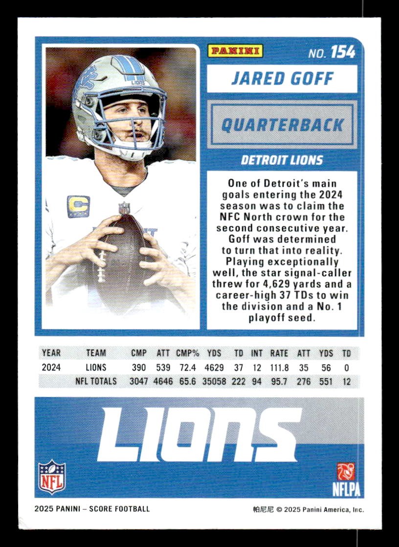 2025 Score #154 Jared Goff