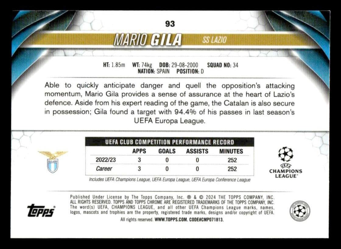 2023-24 Topps Chrome UEFA Club Competitions #93 Mario Gila