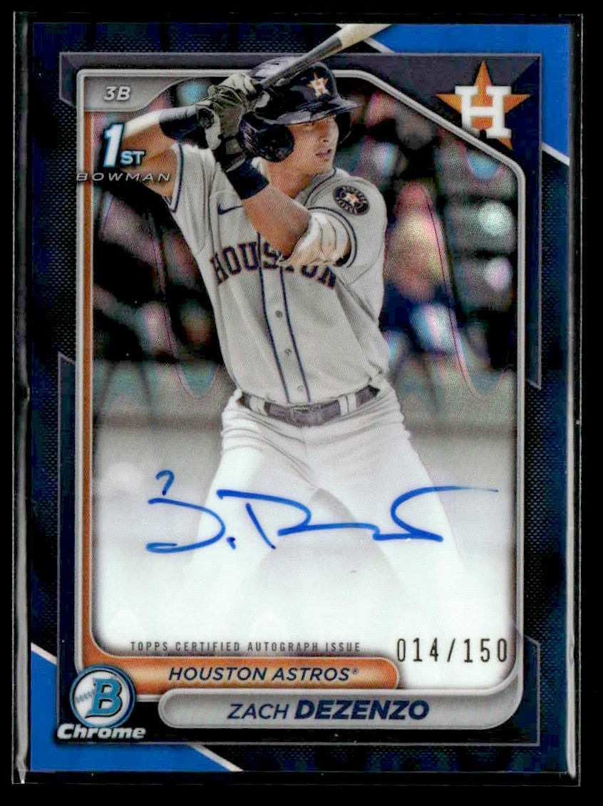 2024 Bowman Chrome #CPA-ZD Zach Dezenzo Autos Blue Raywave Refractors #014/150