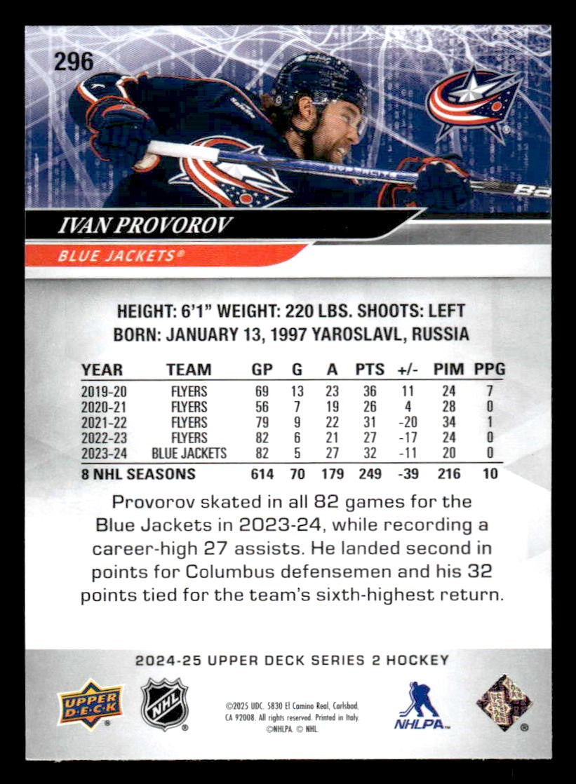2024-25 Upper Deck #296 Ivan Provorov