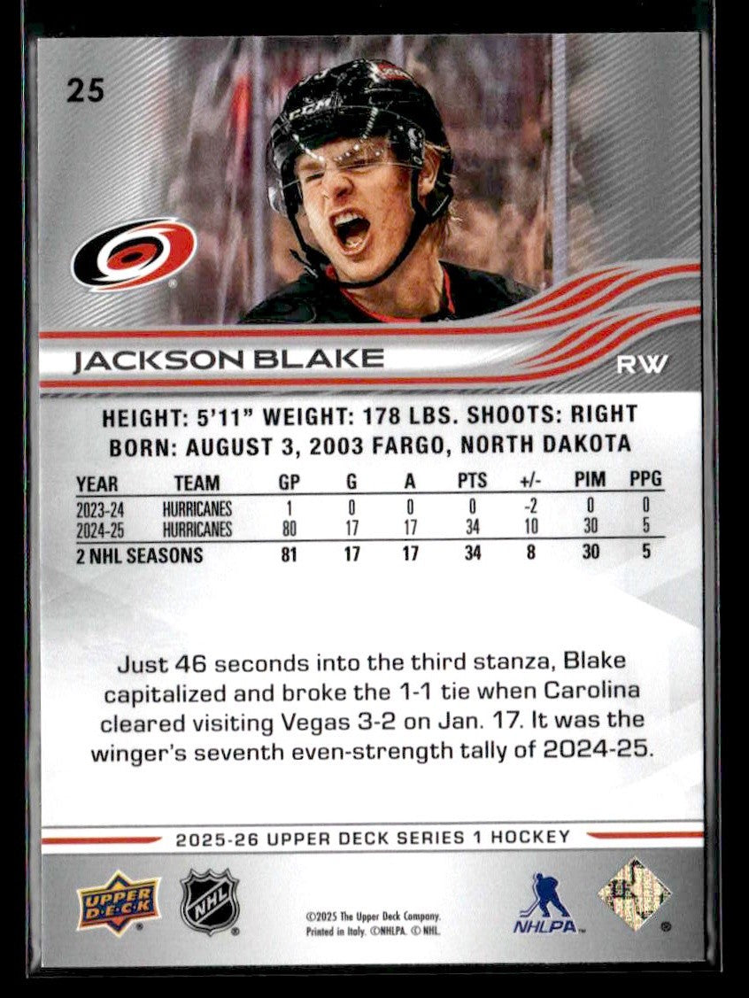 2025-26 Upper Deck #25 Jackson Blake