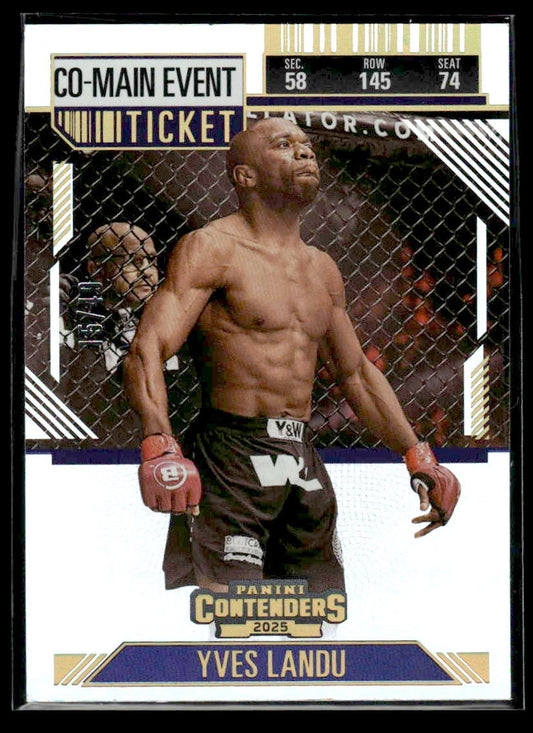 2025 Panini Contenders PFL #65 Yves Landu Co-Main Event Ticket