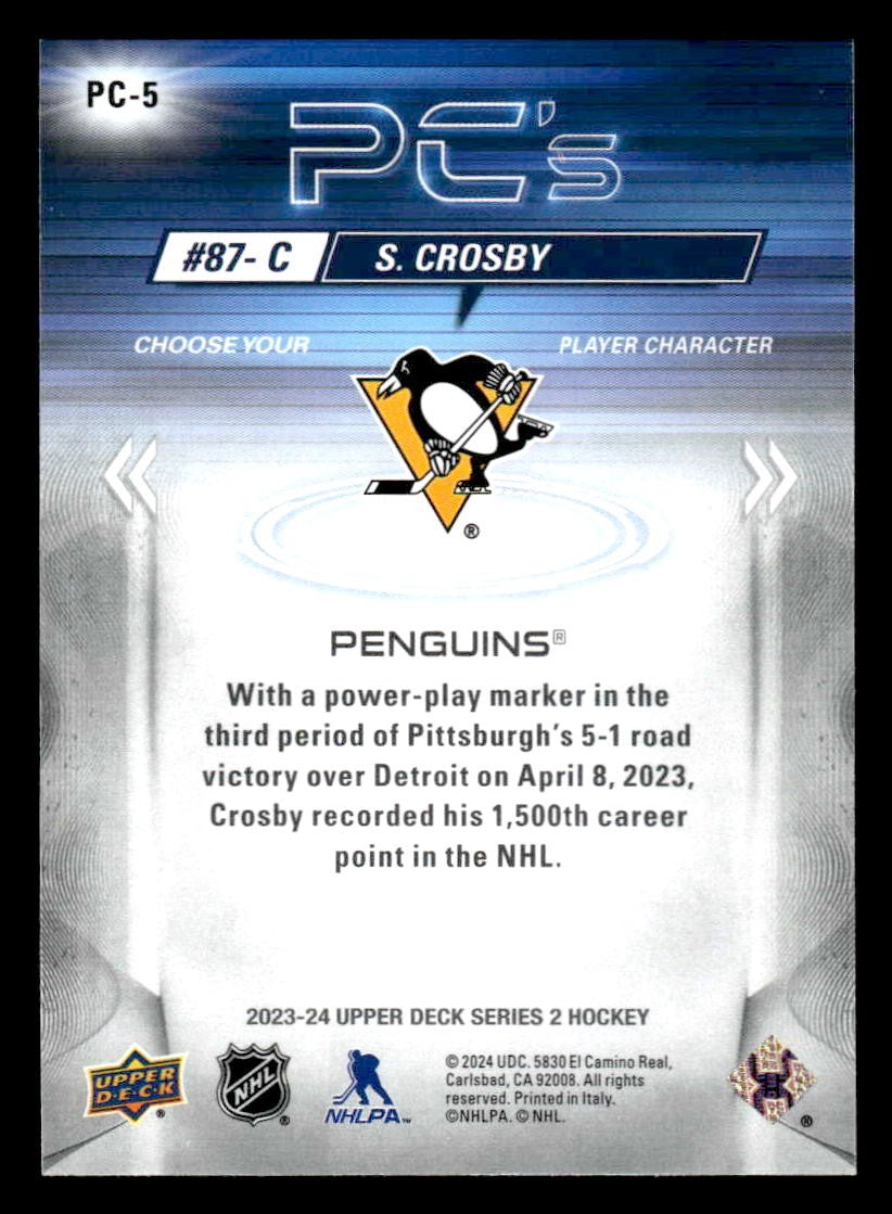 2023-24 Upper Deck #PC-5 Sidney Crosby PC's Sparkle