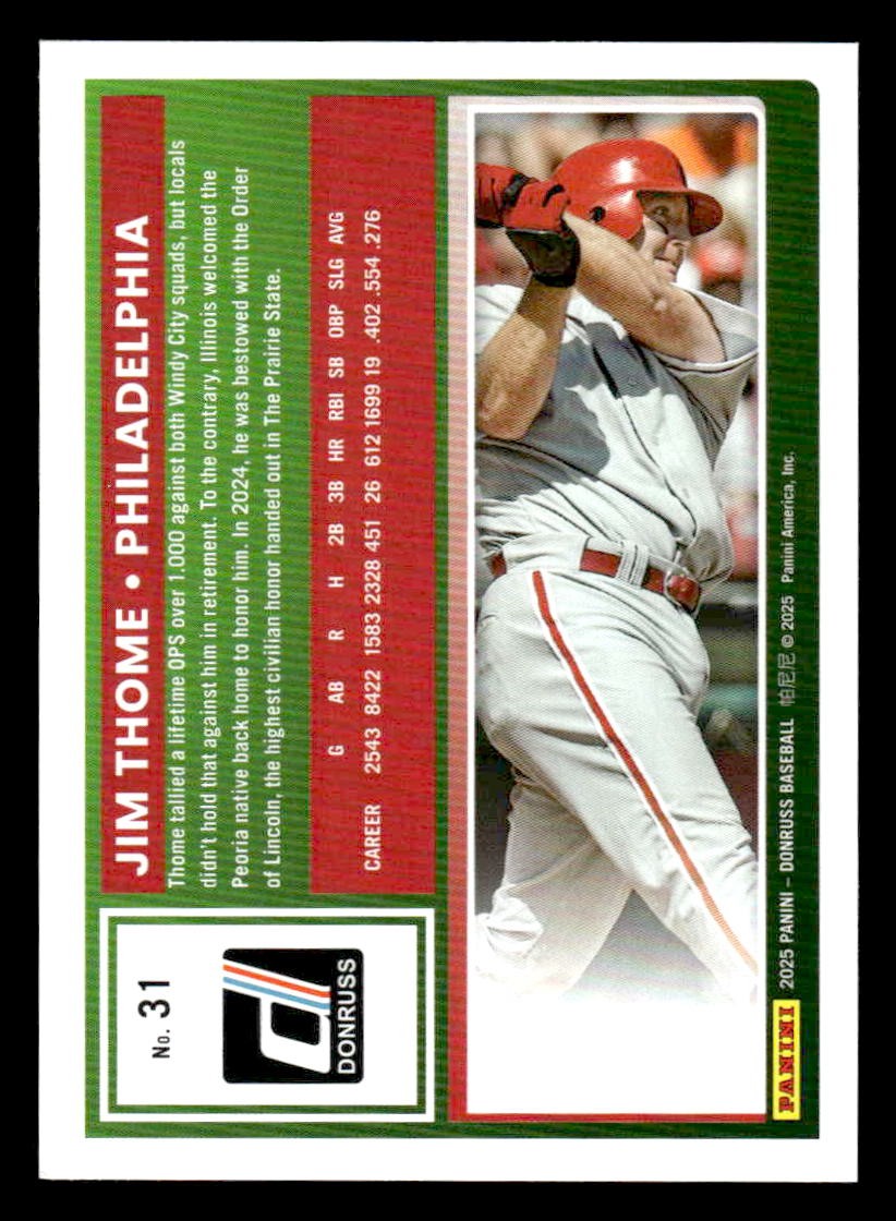 2025 Donruss #31 Jim Thome