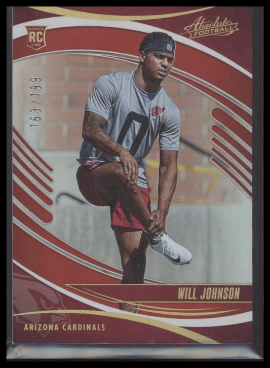 2025 Panini Absolute #198 Will Johnson Signature Rookies Spectrum Red #/199