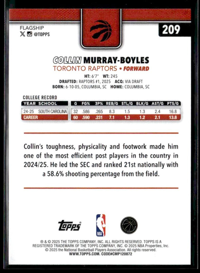 2025-26 Topps #209 Collin Murray-Boyles