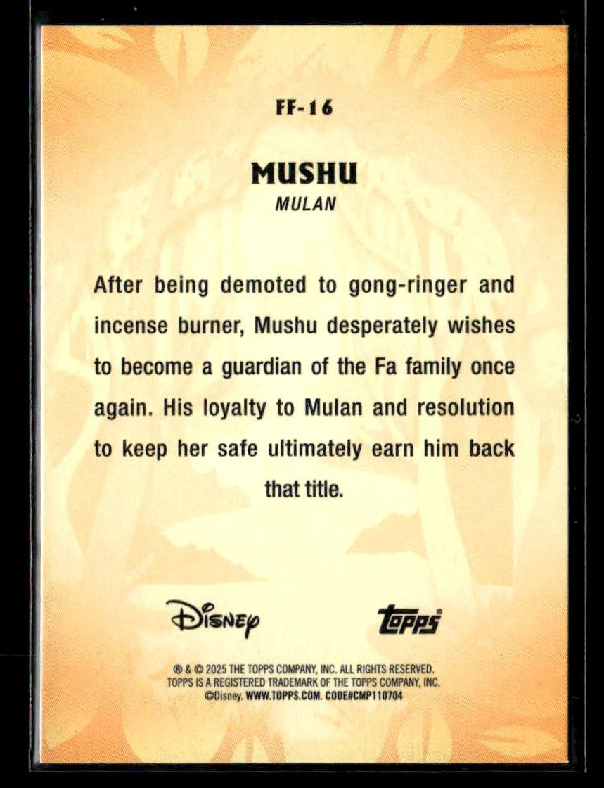 2025 Topps Disney Wonder #FF-16 Mushu Furry Friends