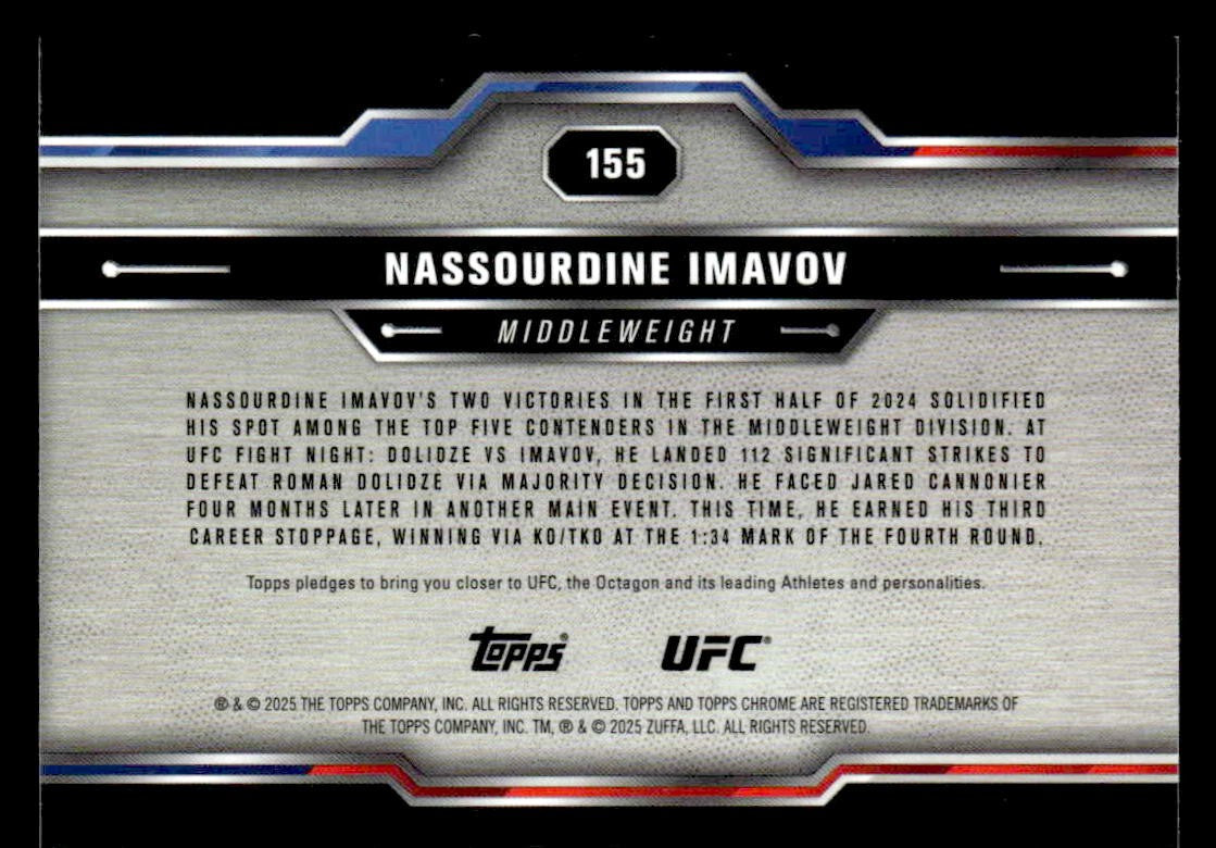 2025 Topps Chrome UFC #155 Nassourdine Imavov