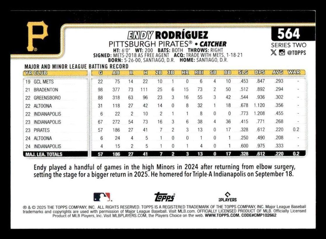 2025 Topps #564 Endy Rodríguez