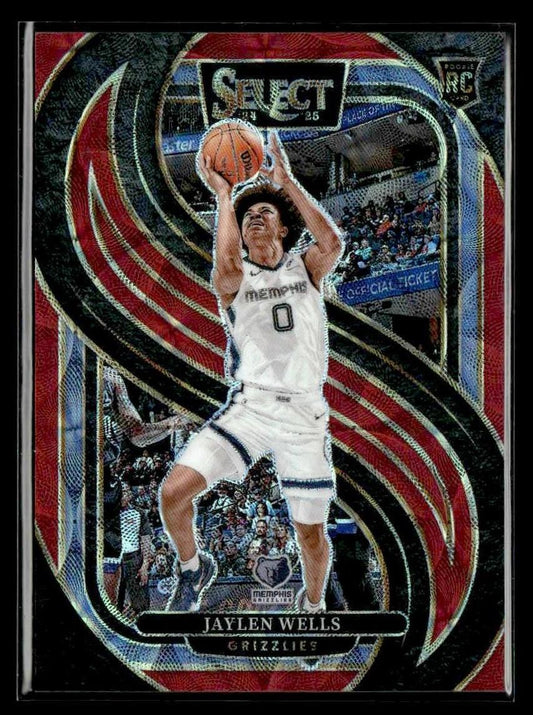 2024-25 Panini Select #188 Jaylen Wells Red Scope Prizm