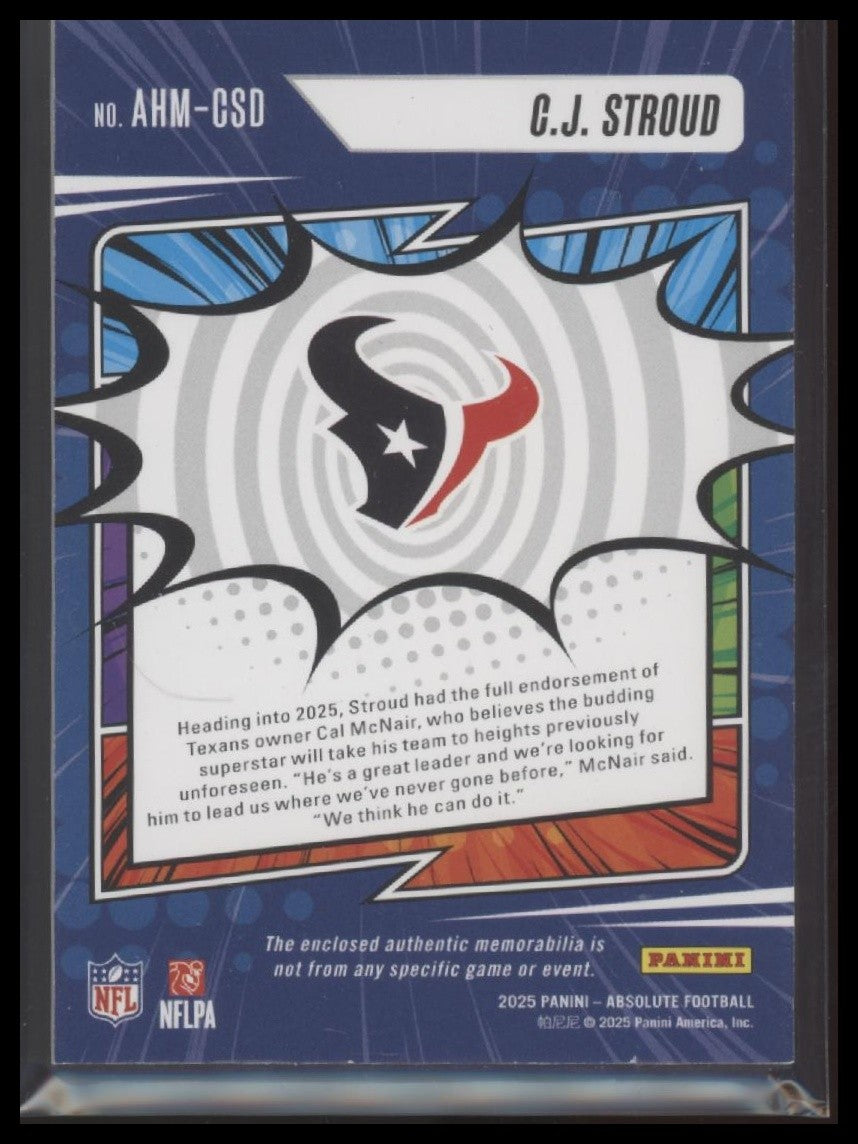 2025 Panini Absolute #AHM-CSD C.J. Stroud Absolute Heroes Memorabilia #/115