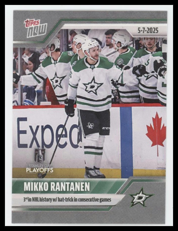 2024-25 Topps Now Mikko Rantanen 3rd in History with consecutive hat tricks