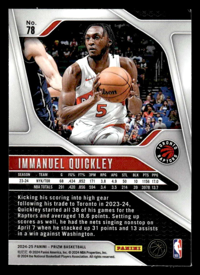 2024-25 Panini Prizm #78 Immanuel Quickley
