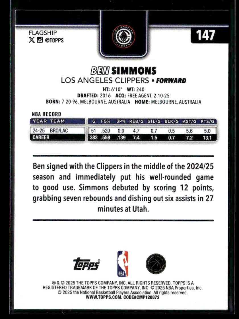 2025-26 Topps #147 Ben Simmons