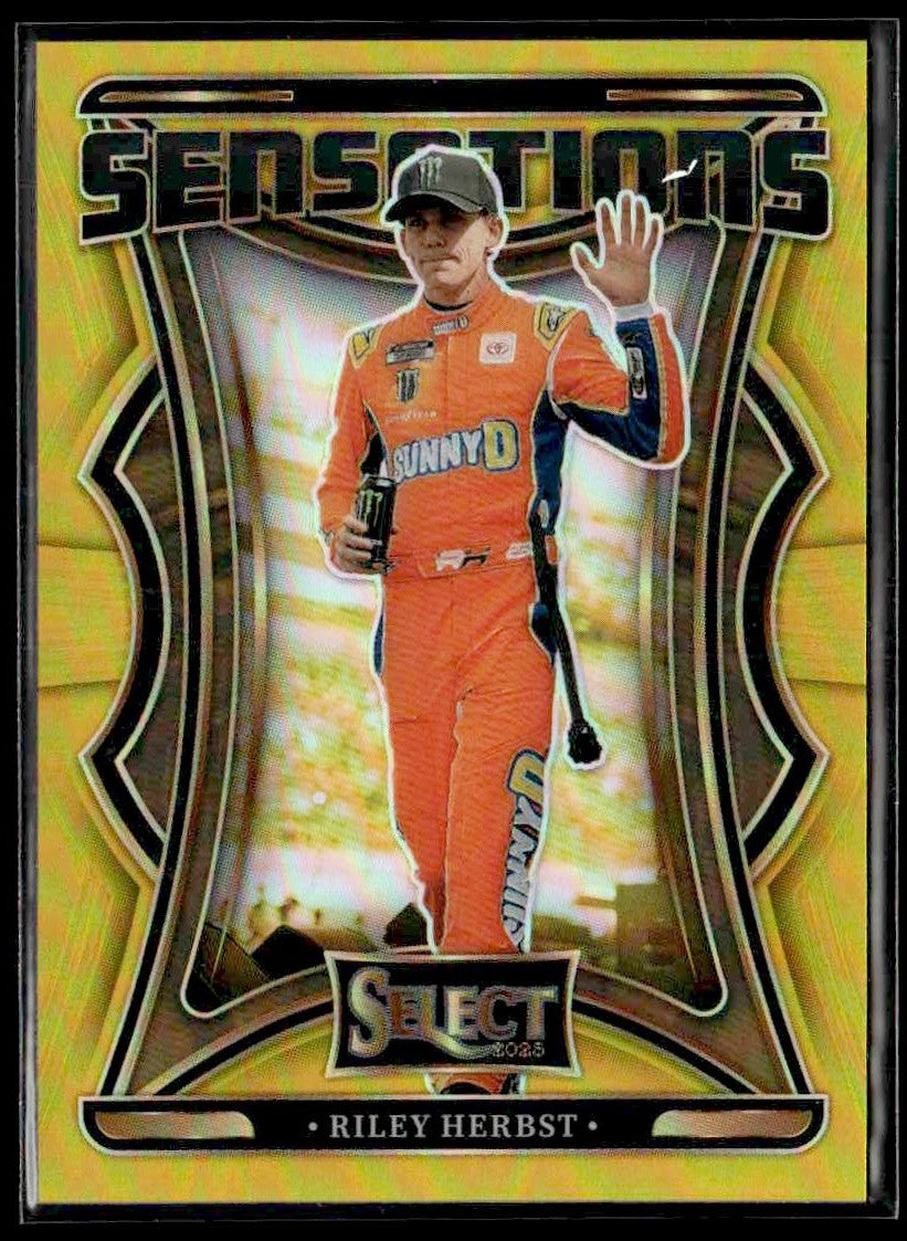 2025 Panini Select #27 Riley Herbst Sensations Gold Flash Prizms #/10