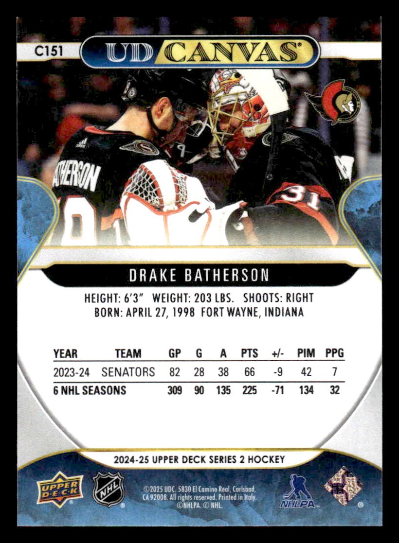 2024-25 Upper Deck #C151 Drake Batherson UD Canvas