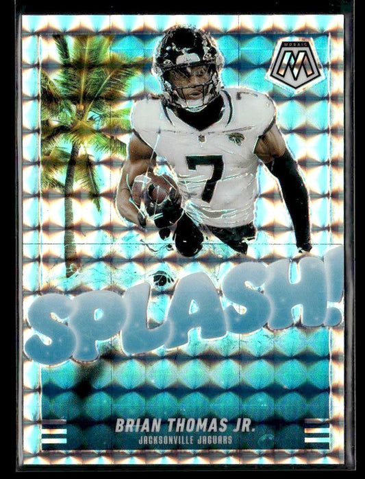 2025 Panini Mosaic #4 Brian Thomas Jr. Splash Mosaic Silver