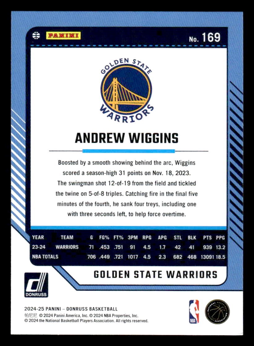 2024-25 Donruss #169 Andrew Wiggins
