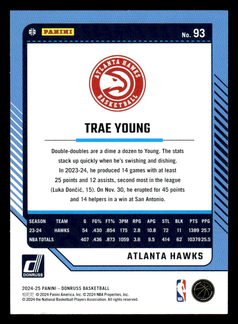 2024-25 Donruss #93 Trae Young