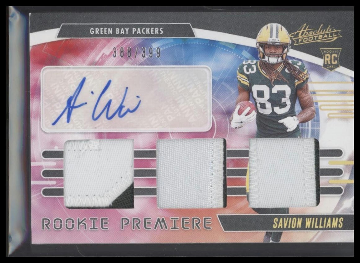 2025 Panini Absolute #RPM-SWS Savion Williams Rookie Premiere Materials #/399