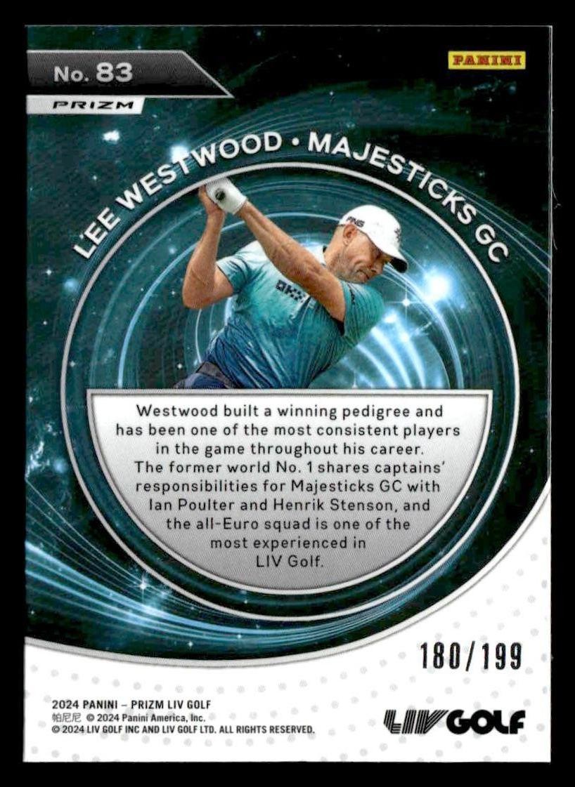 2024 Panini Prizm LIV #83 Lee Westwood Captains - Teal #/199