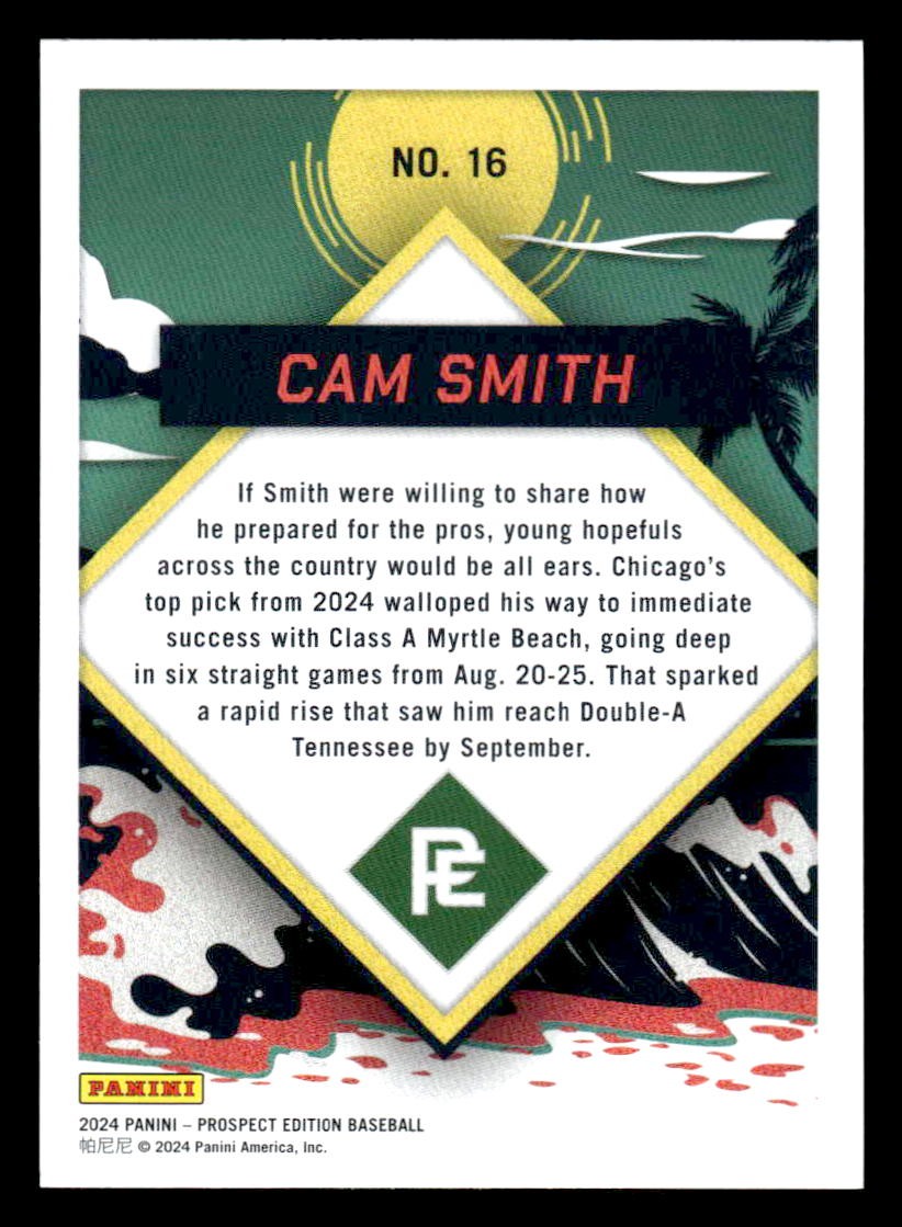 2024 Panini Prospect Edition #16 Cam Smith Prepping For The Pros