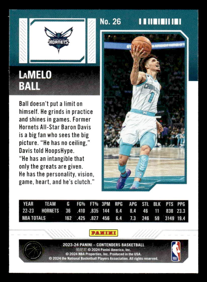 2023-24 Panini Contenders #26 LaMelo Ball