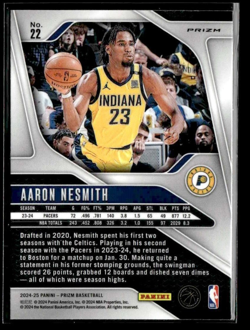 2024-25 Panini Prizm #22 Aaron Nesmith Prizms Silver