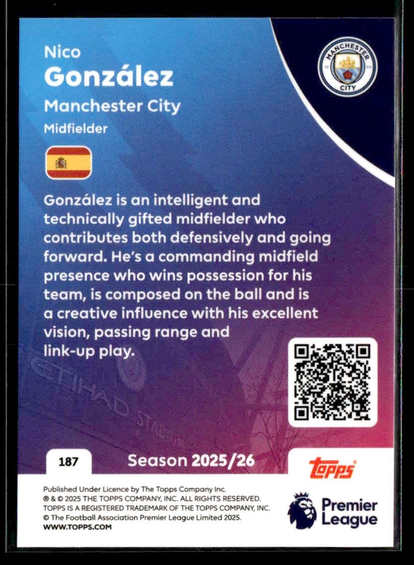 2025-26 Topps Premier League #187 Nico González