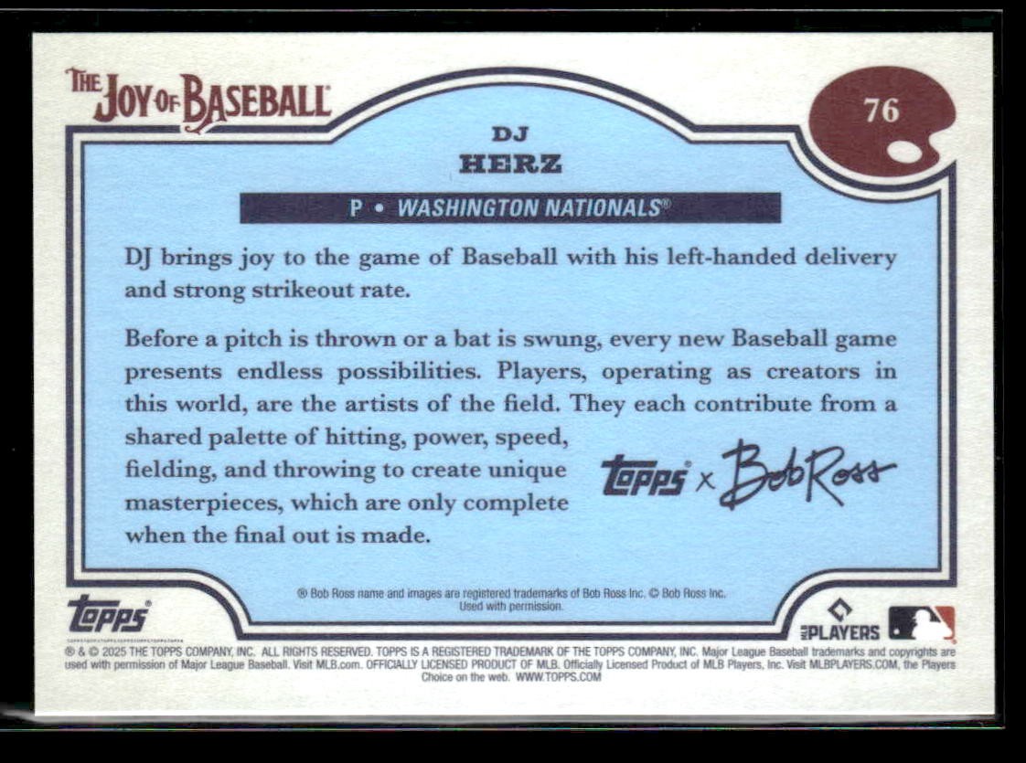 2025 Topps x Bob Ross: The Joy of Baseball #76 DJ Herz