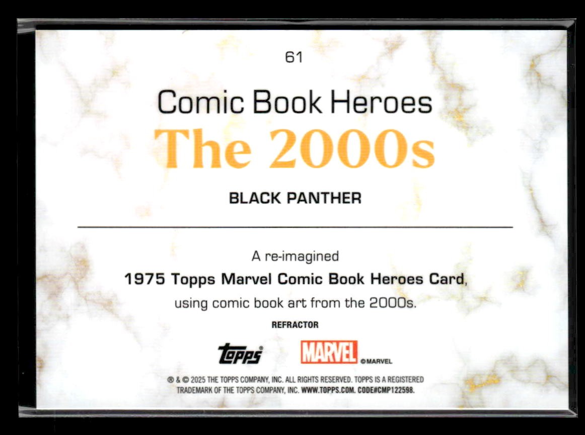 🌟 Black Panther 2025 Topps Marvel 1975 Golden Anniversary Refractor #61 🌟