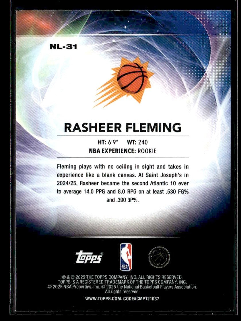 2025-26 Topps #NL-31 Rasheer Fleming No Limit