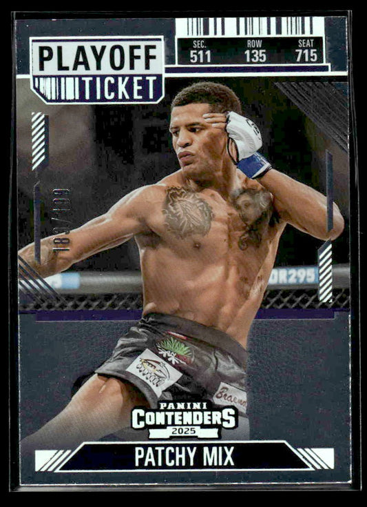 2025 Panini Contenders PFL #29 Patchy Mix Playoff Ticket