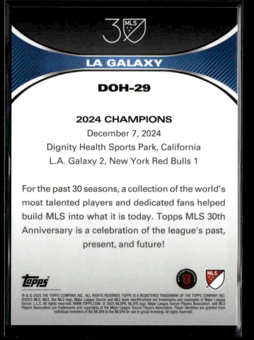 2025 MLS 30th Anniv Coll #DOH-29 Los Angeles Galaxy Decades of Honor Silver #/75