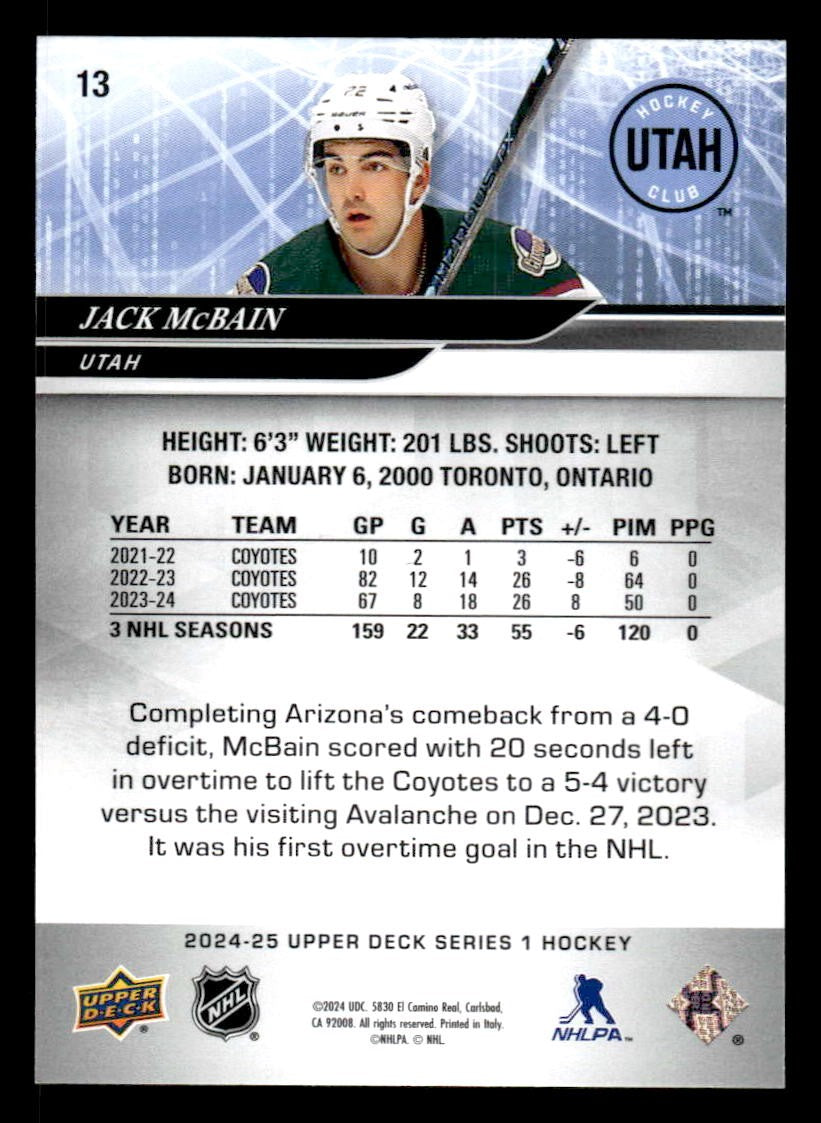 2024-25 Upper Deck #13 Jack McBain
