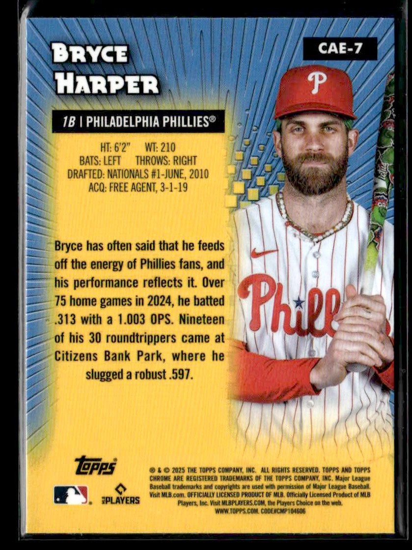 2025 Topps Chrome #CAE-7 Bryce Harper Chrome All-Etch