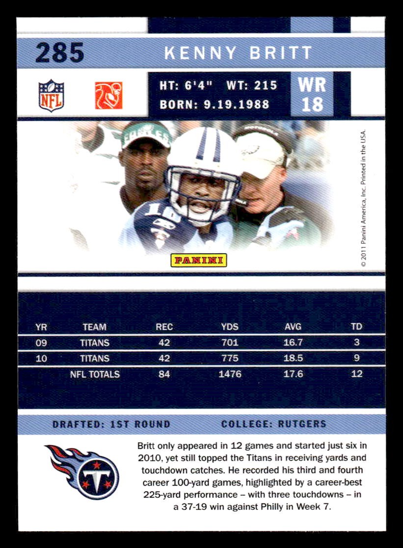 2011 Score #285 Kenny Britt