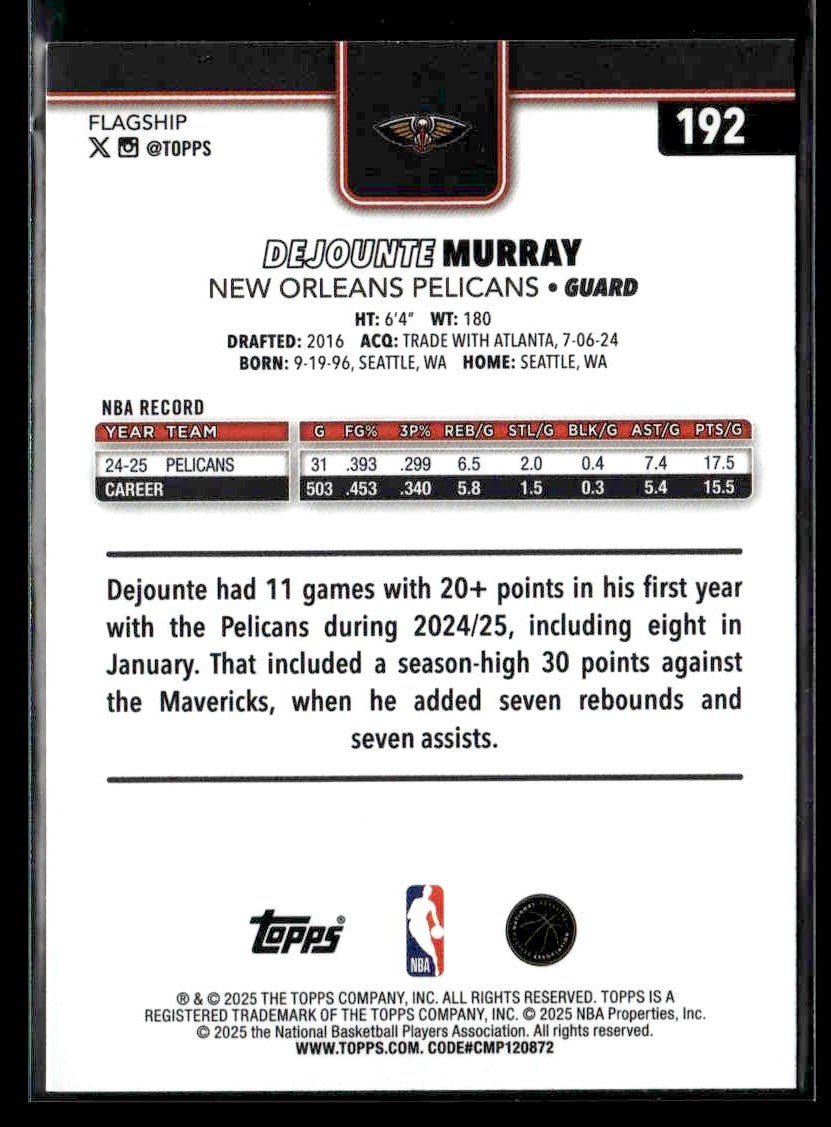 2025-26 Topps #192 Dejounte Murray