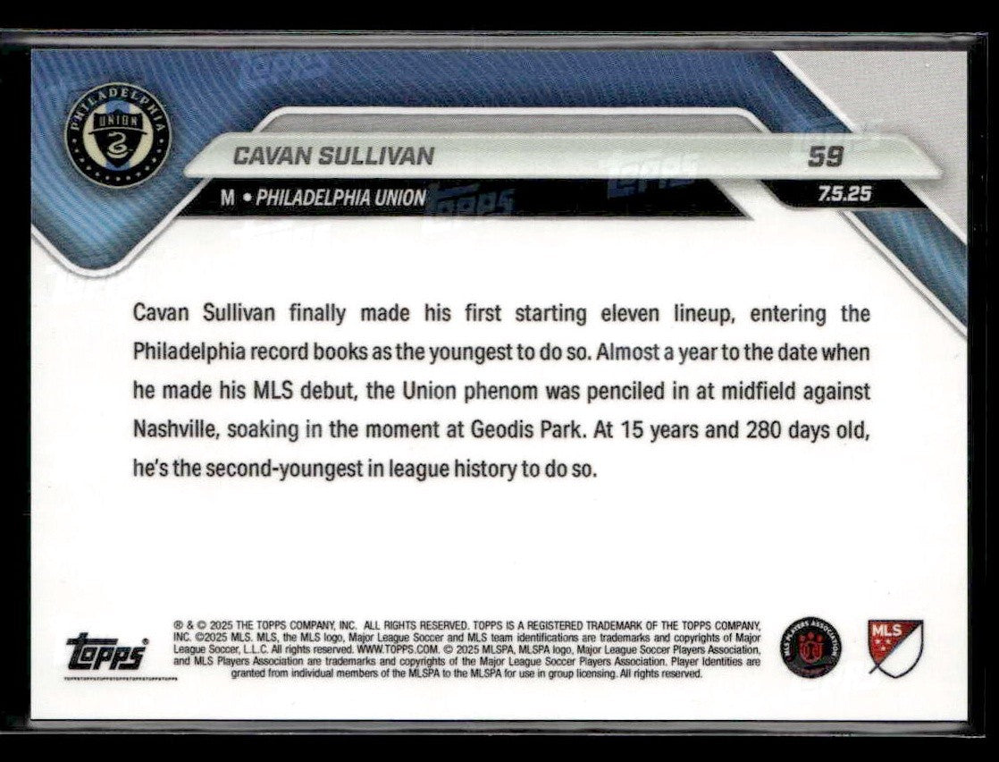 2025 Topps Now MLS #59 Cavan Sullivan