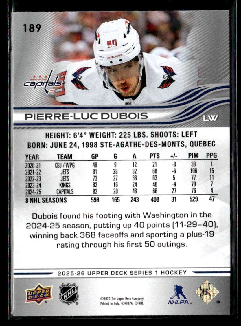 2025-26 Upper Deck #189 Pierre-Luc Dubois