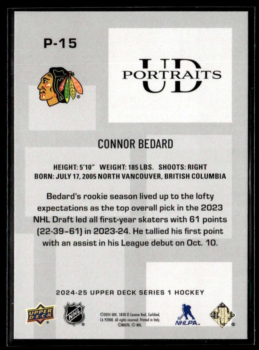 2024-25 Upper Deck #P-15 Connor Bedard UD Portraits