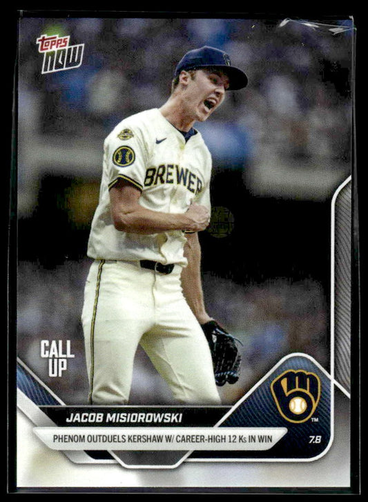 2025 Topps Now #402 Jacob Misiorowski Outduels Kershaw with 12 Ks