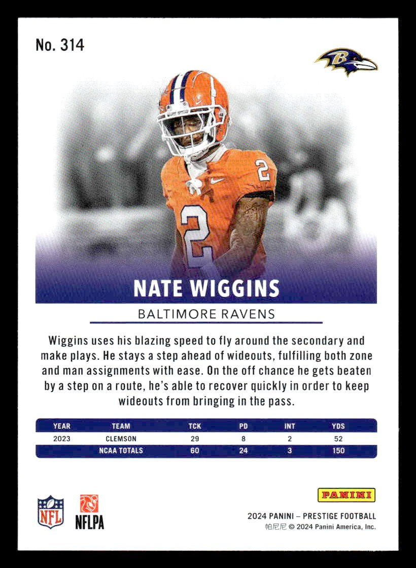 2024 Panini Prestige #314 Nate Wiggins