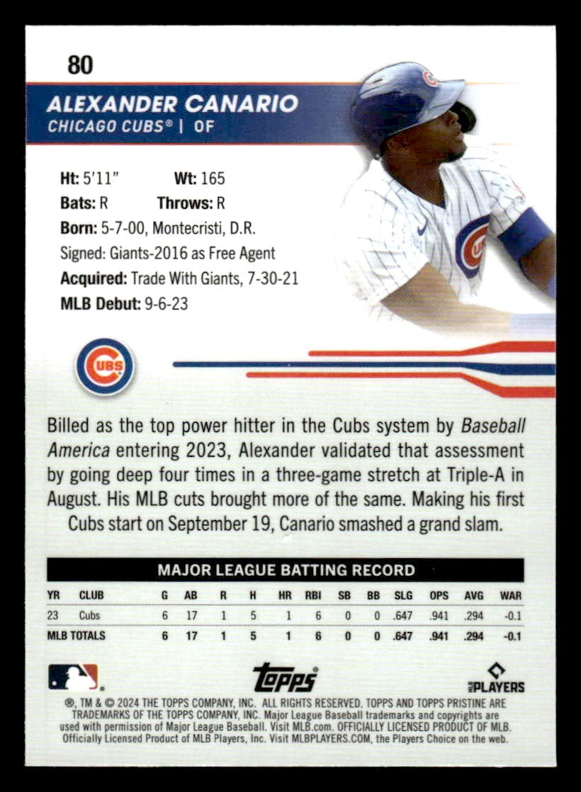2024 Topps Pristine #80 Alexander Canario