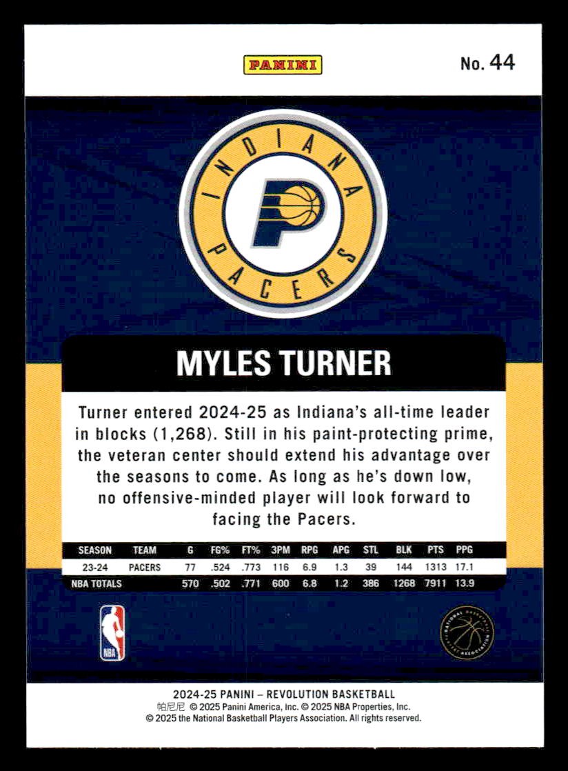 2024-25 Panini Revolution #44 Myles Turner