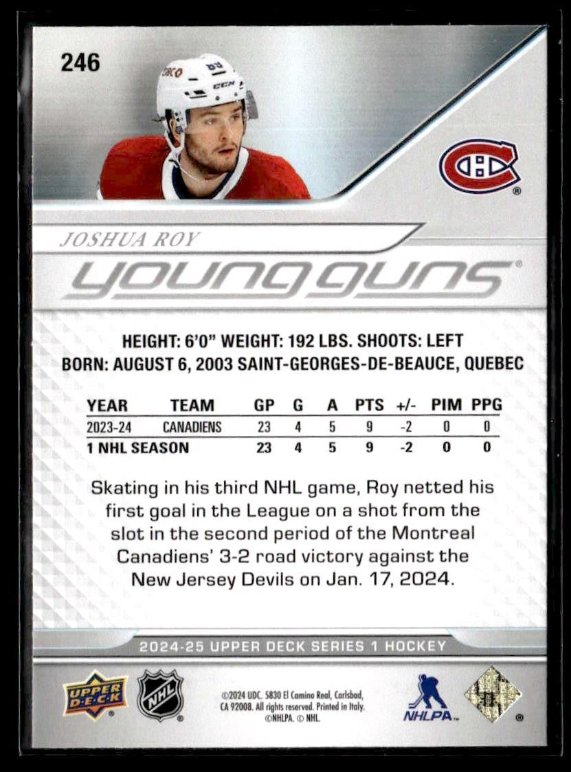 2024-25 Upper Deck #246 Joshua Roy