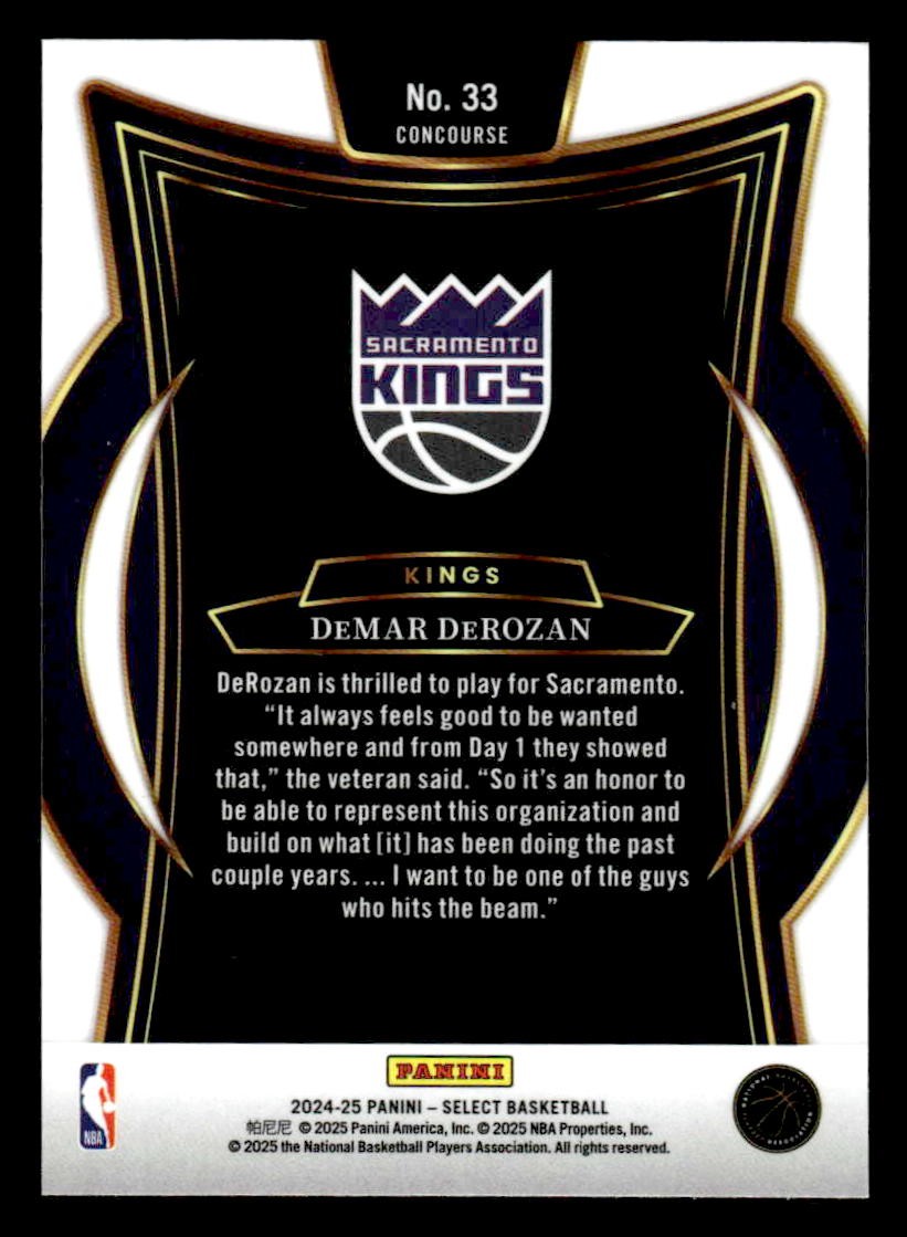 2024-25 Panini Select #33 DeMar DeRozan
