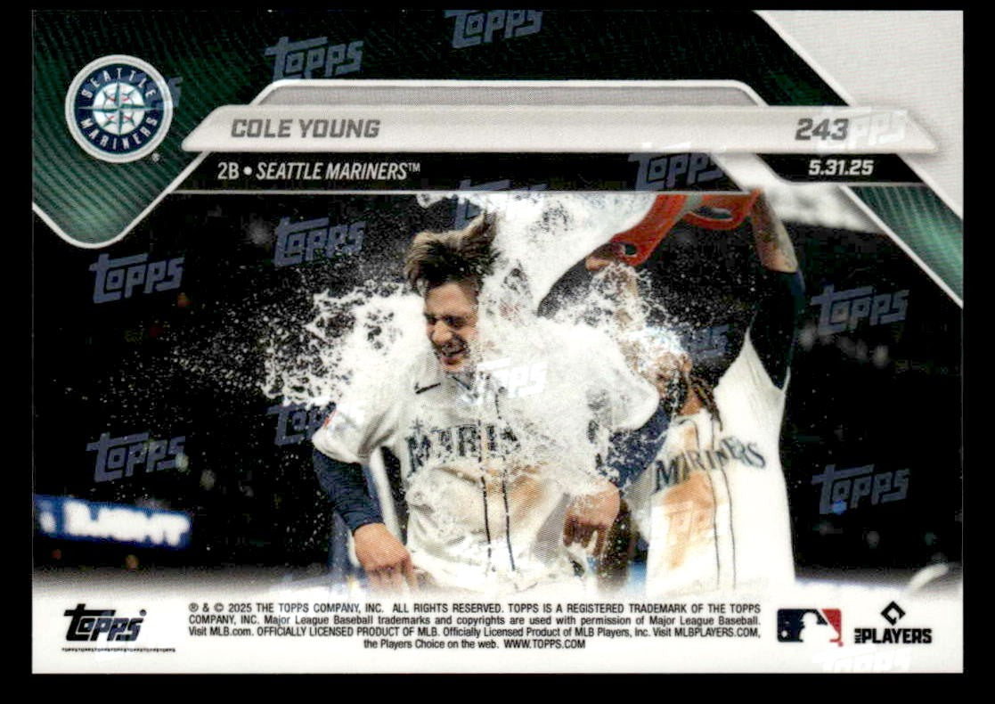 2025 Topps Now #243 Cole Young 1st Career Hit - Walk Off RBI