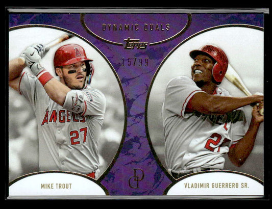 2025 Topps Dynamic Duals #15 Mike Trout / Vladimir Guerrero Sr. Purple - #15/99