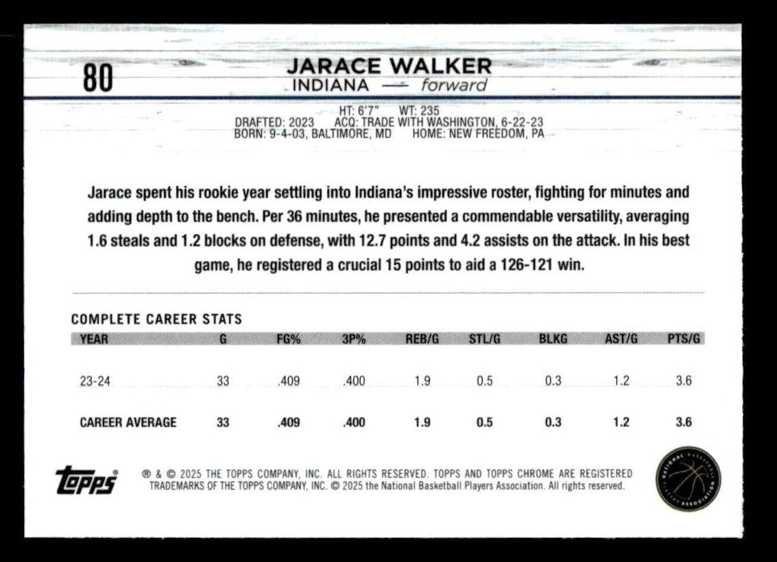 2024-25 Topps Chrome #80 Jarace Walker